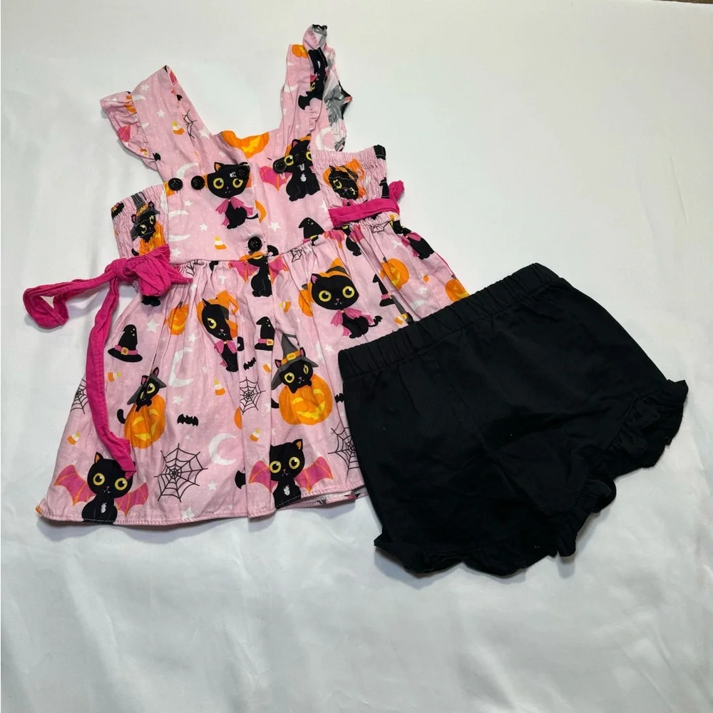 RICRAC AND‎ RUFFLES HALLOWEEN DRESS AND BLOOMERS SHORTS SIZE 2T
